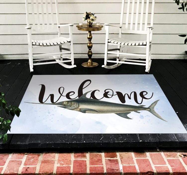 Welcome Fish Illustration custom vinyl carpet - TenStickers