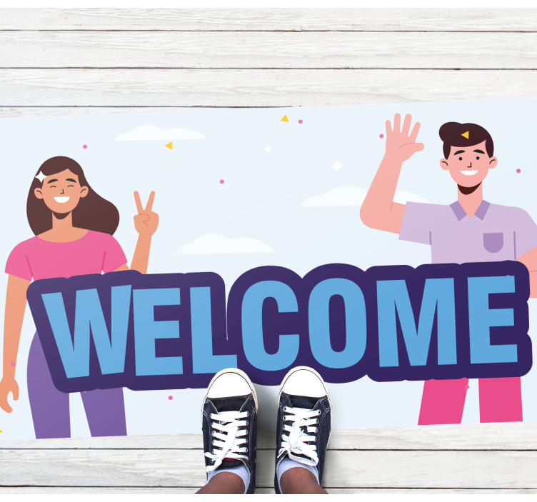 Welcome greetings entrance hall vinyl carpet - TenStickers