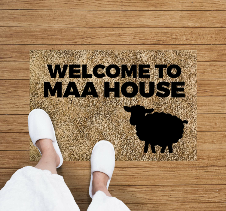WELCOME MAA HOUSE custom vinyl carpet - TenStickers