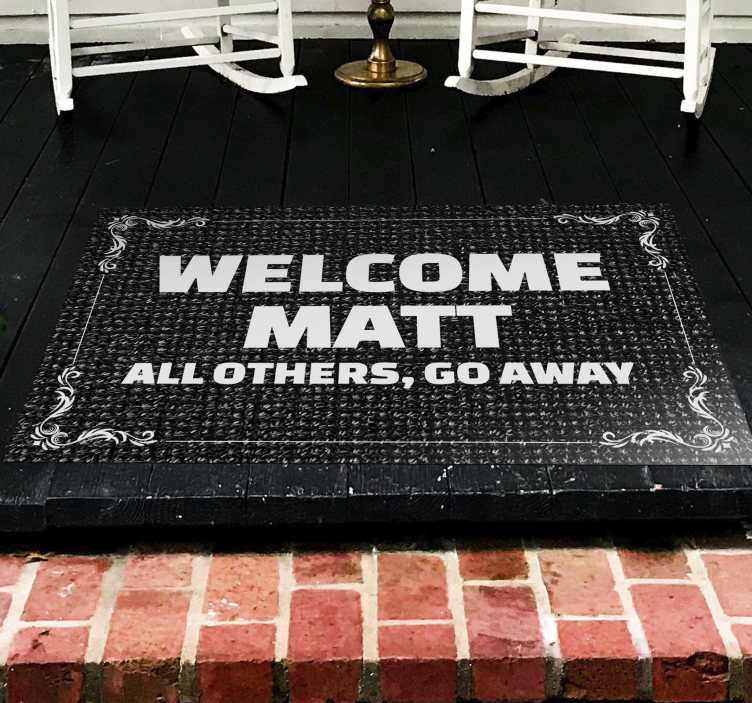 Funny welcome message entrance hall vinyl carpet - TenStickers