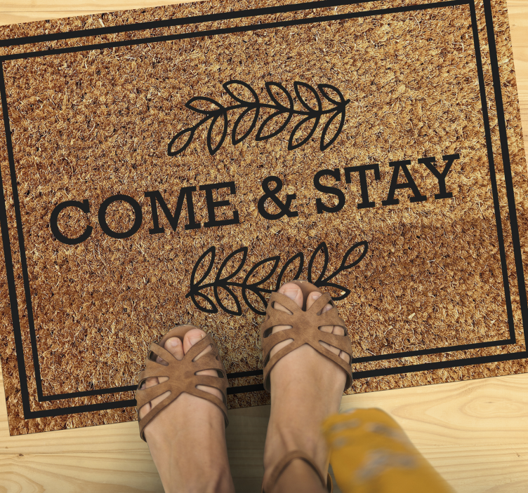 Come and stay sentence entrance hall vinyl carpet - TenStickers
