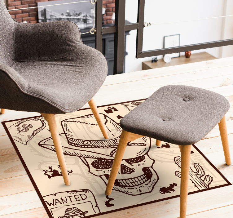 Western Themed Illustration teen vinyl carpet - TenStickers