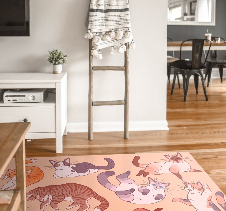 Cat artwork animal vinyl carpet - TenStickers