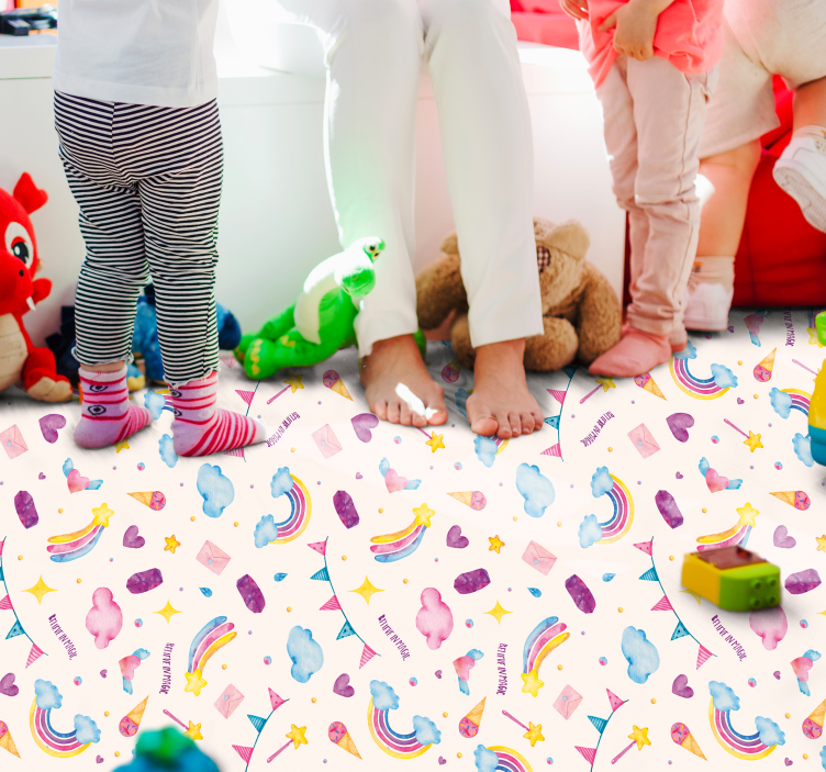 Whimsical Childhood Imagery kids vinyl carpet - TenStickers