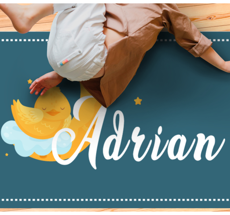 Sleeping duck with name kids vinyl carpet - TenStickers