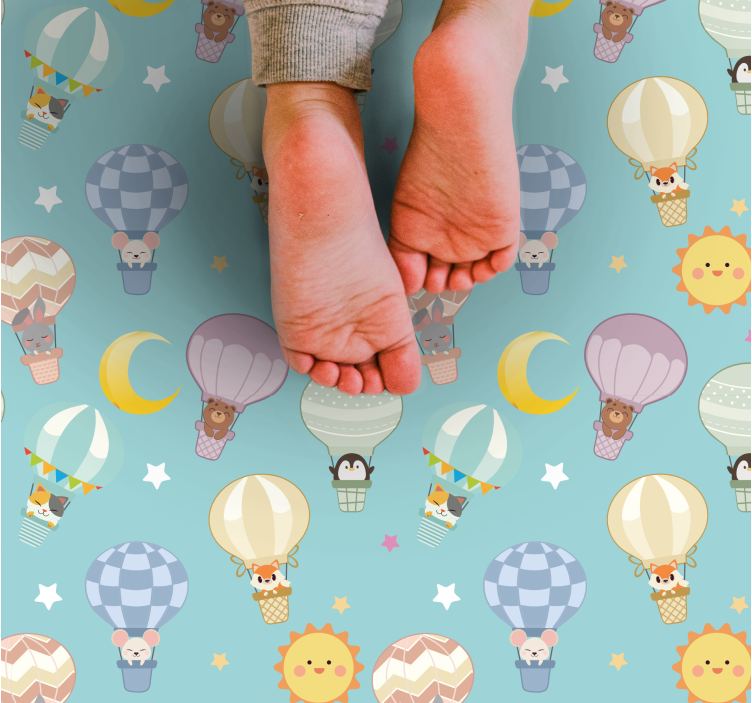 Whimsical Hot Air nursery vinyl carpet - TenStickers