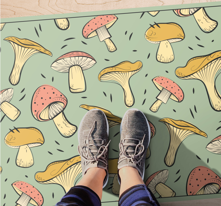 Whimsical Mushroom Patterns nature vinyl carpet - TenStickers