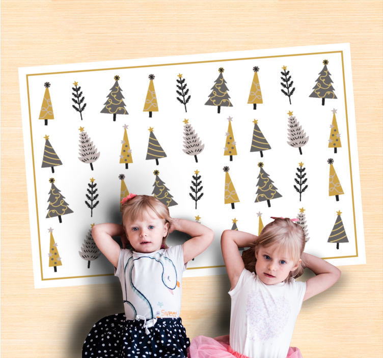 Whimsical Tree Pattern Christmas vinyl carpet - TenStickers