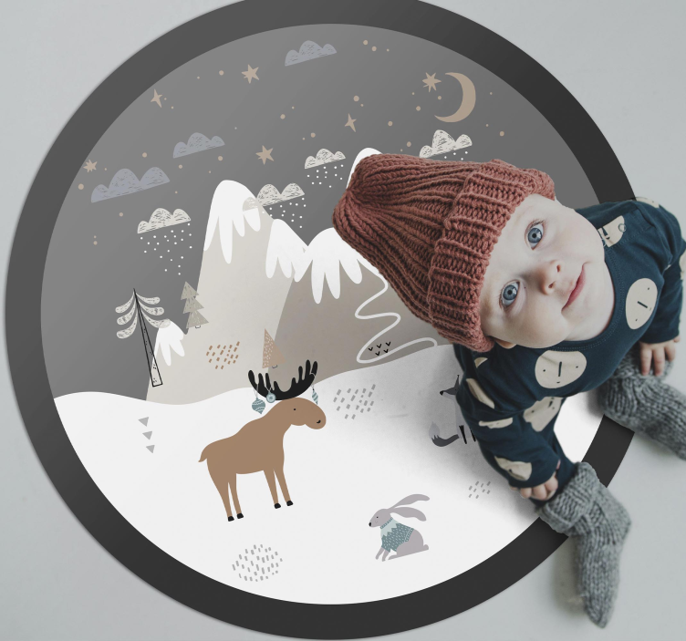 Whimsical Wilderness Scene nursery vinyl carpet - TenStickers