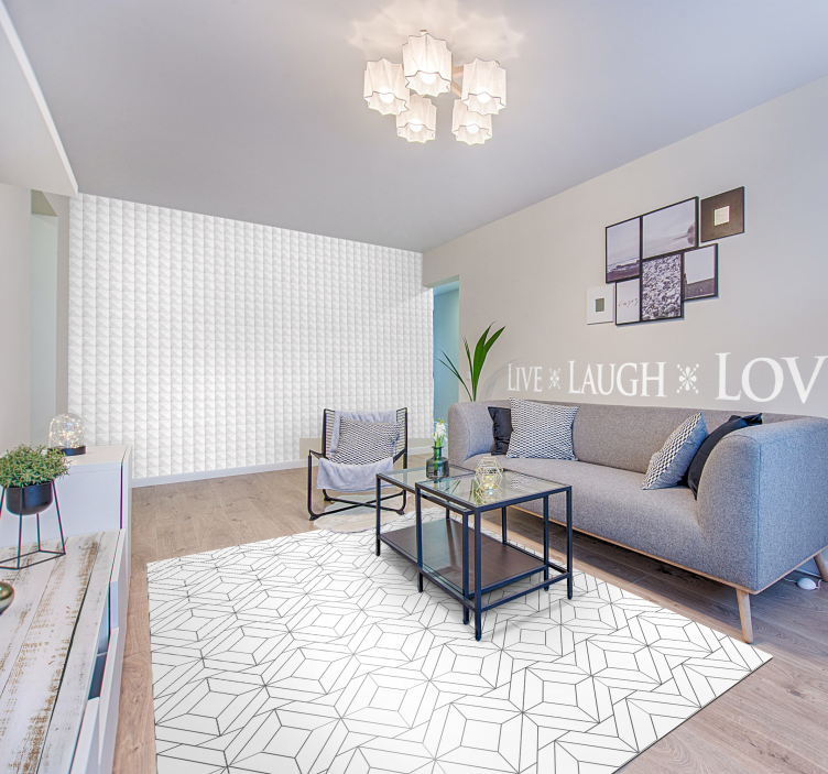 White Pattern geometric vinyl carpet - TenStickers