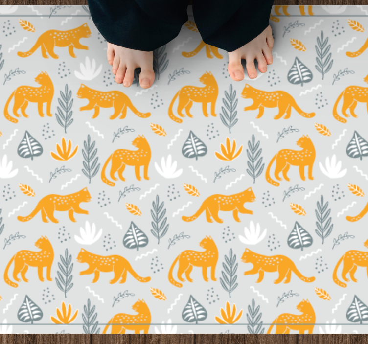 Wildlife cats pattern animal vinyl carpet - TenStickers