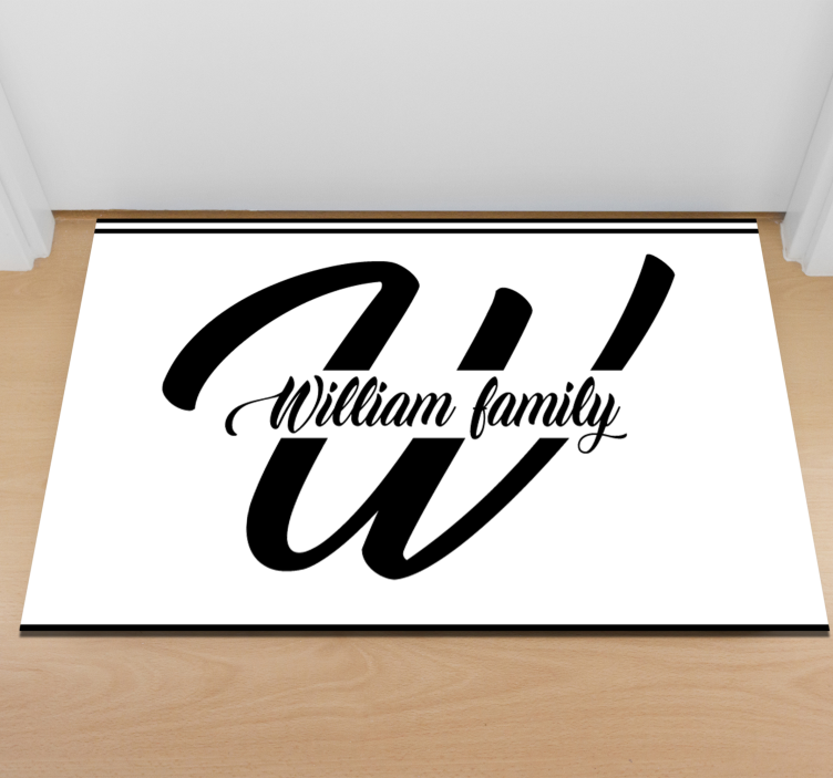 Family initial and name entrance hall vinyl carpet - TenStickers