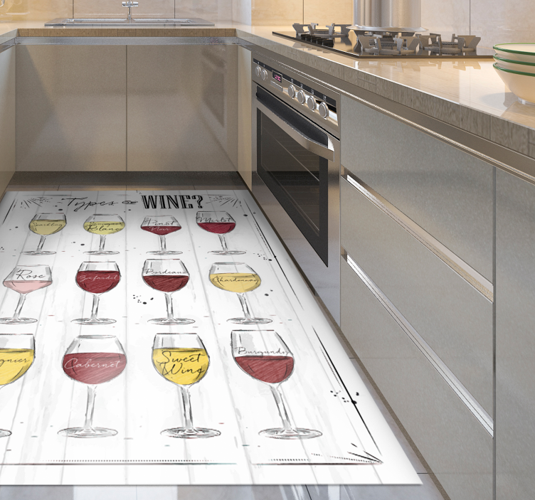Wine Glass Guide custom vinyl carpet - TenStickers