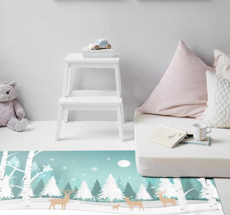 Winter Woodland Scene nature vinyl carpet - TenStickers