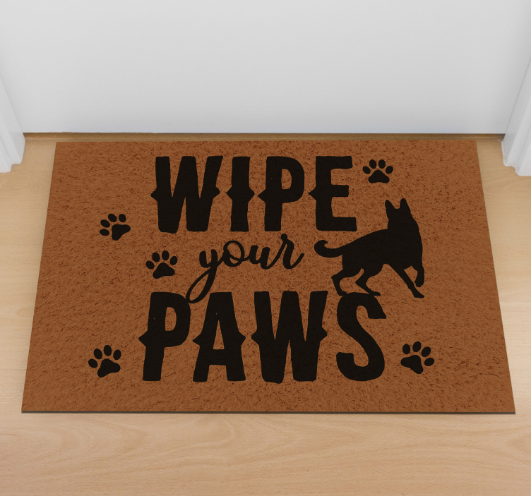 Wipe your paws animal vinyl rug - TenStickers