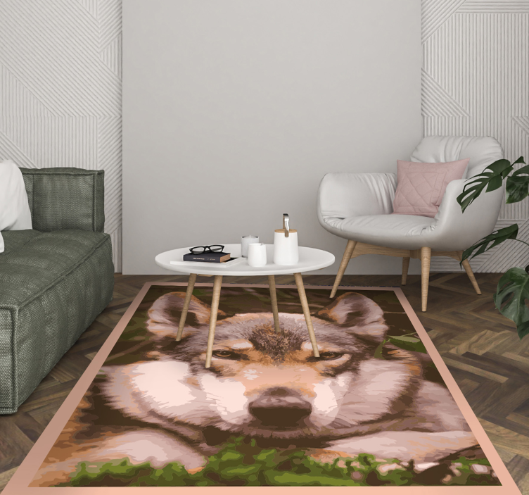 Wolf head design animal vinyl carpet - TenStickers