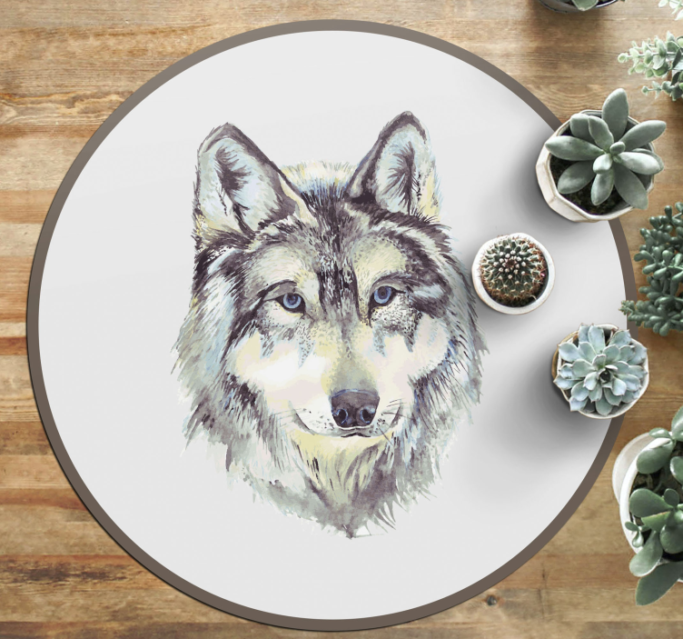 Wolf Illustration animal vinyl carpet - TenStickers