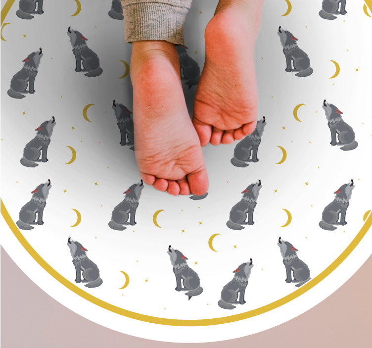 Wolf Moon Pattern animal print vinyl carpet - TenStickers