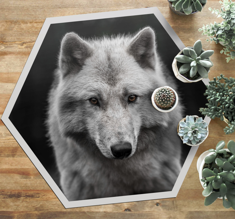 Wolf Portrait animal vinyl carpet - TenStickers