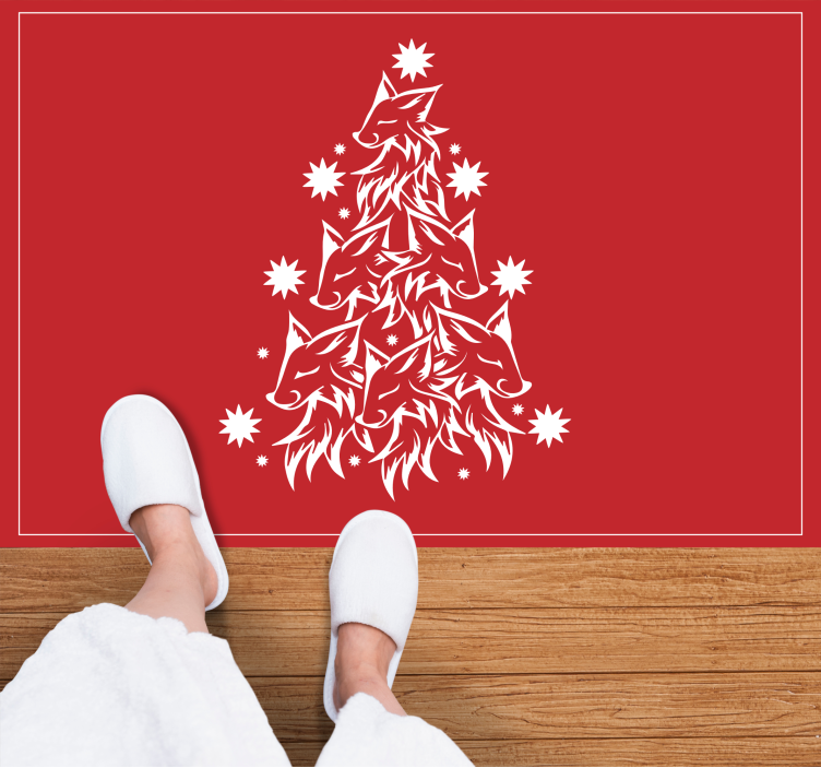 Wolf Tree Design Christmas vinyl carpet - TenStickers
