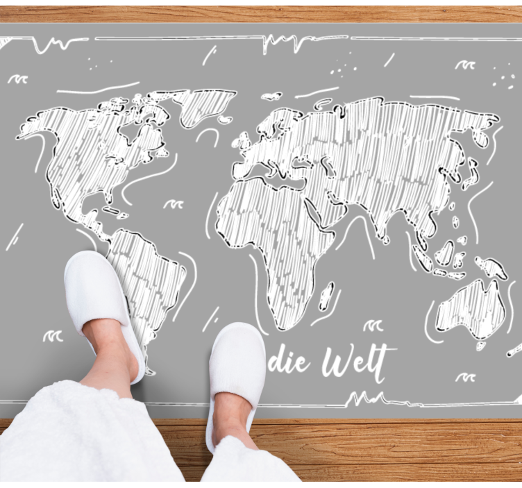Worldwide map outline world map vinyl carpet - TenStickers
