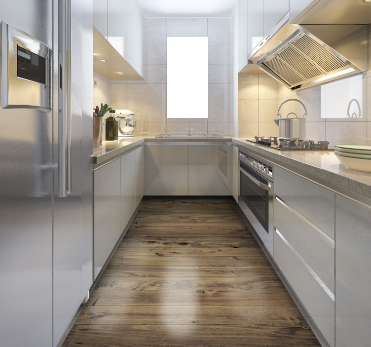 worn wood effect vinyl rug - TenStickers