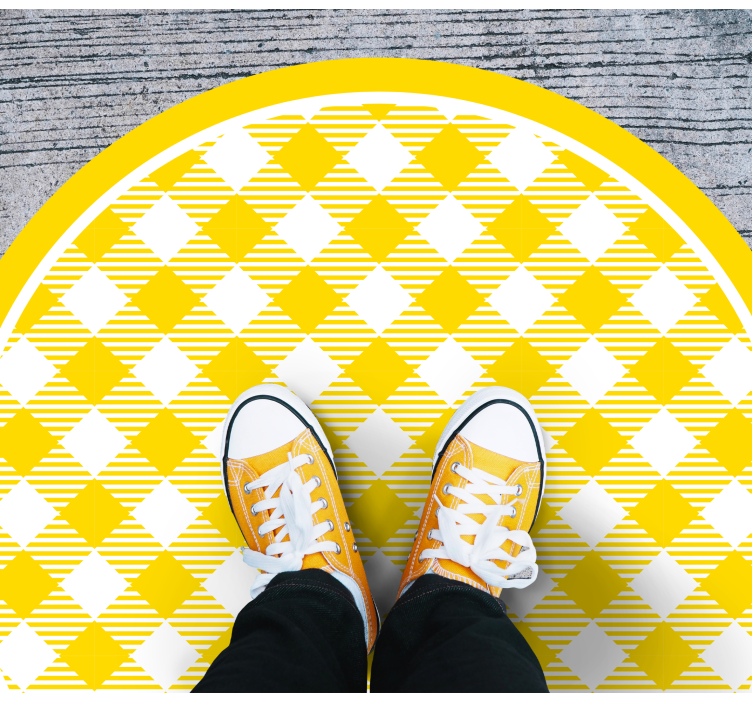 Yellow Diamond Emblem circular vinyl carpet - TenStickers