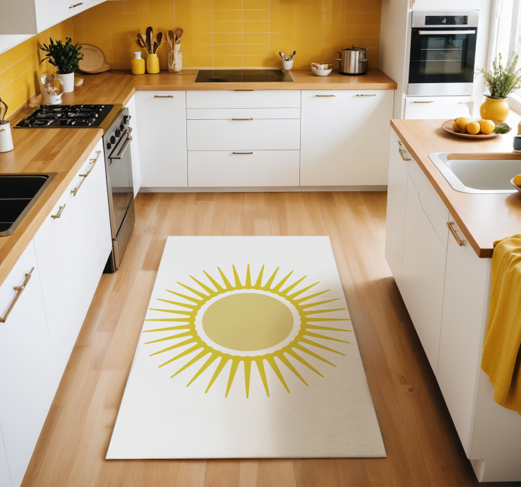 Yellow sun white vinyl carpet - TenStickers