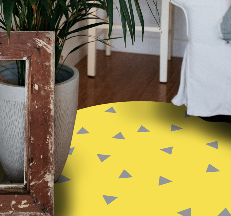 Yellow triangle design geometric vinyl carpet - TenStickers