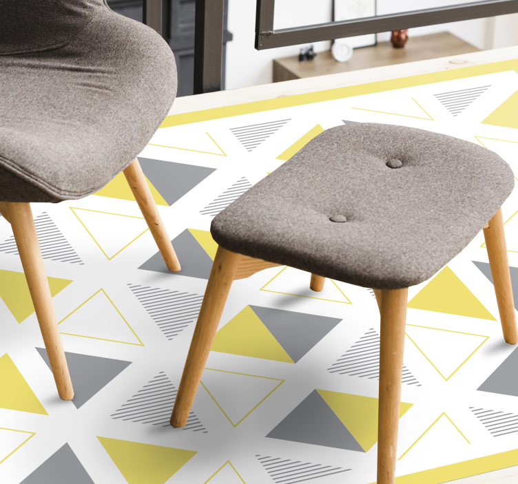 YELLOW TRIANGLE PATTERN geometric vinyl carpet - TenStickers