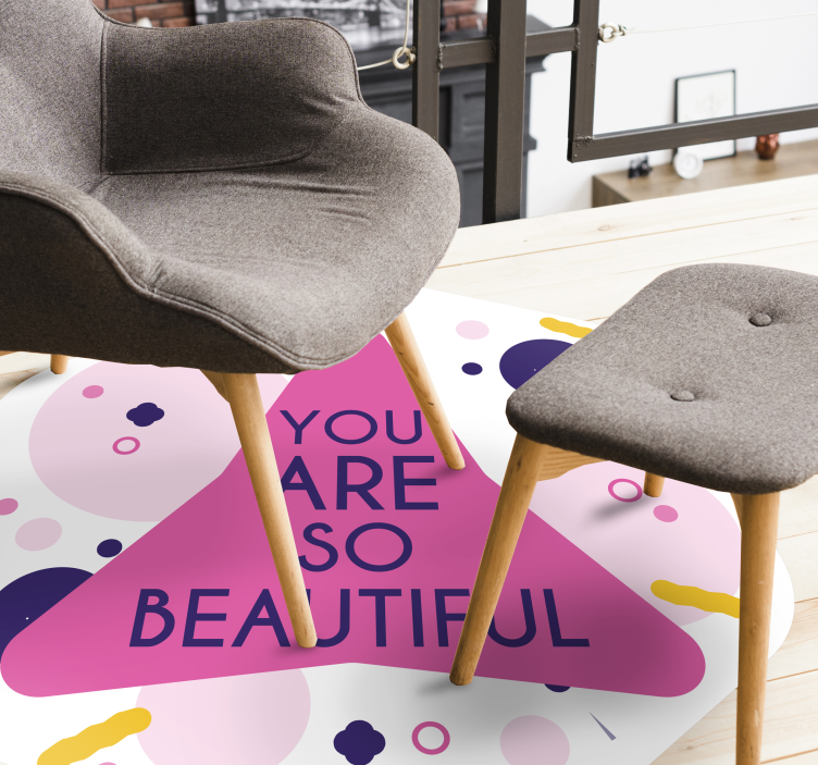 You are so beautiful triangle vinyl rug - TenStickers
