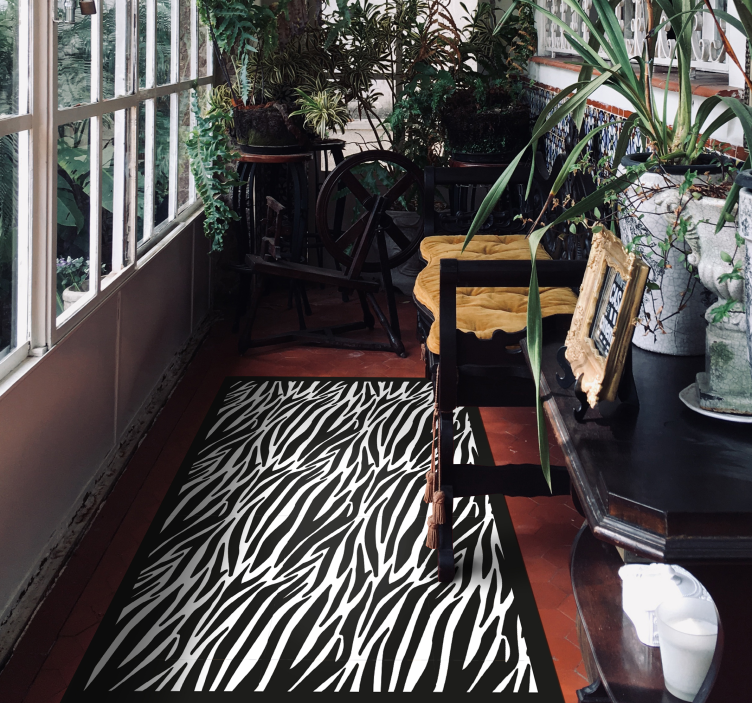 zebra effect animal print vinyl rug - TenStickers
