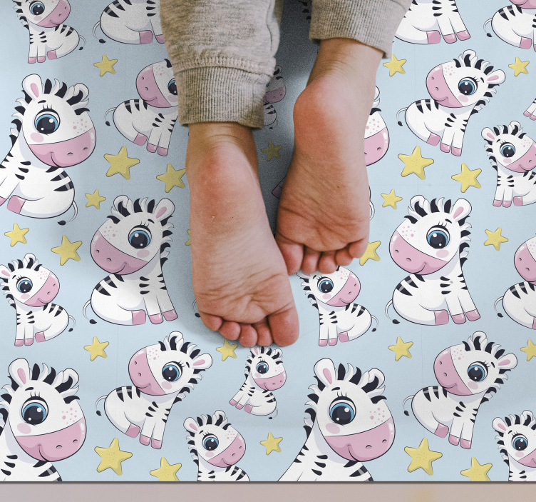 Zebra Starry Pattern kids vinyl carpet - TenStickers