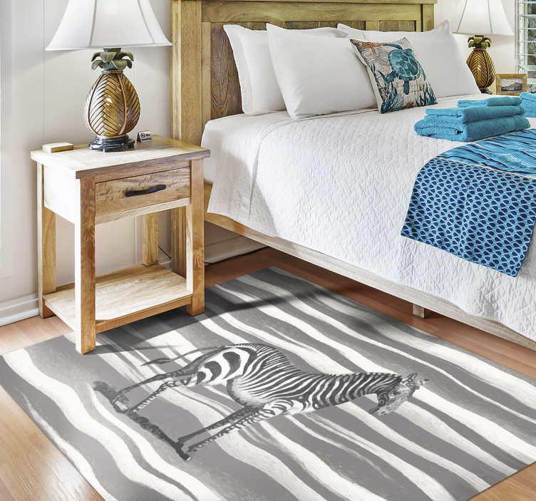 Zebra Striped animal print vinyl carpet - TenStickers