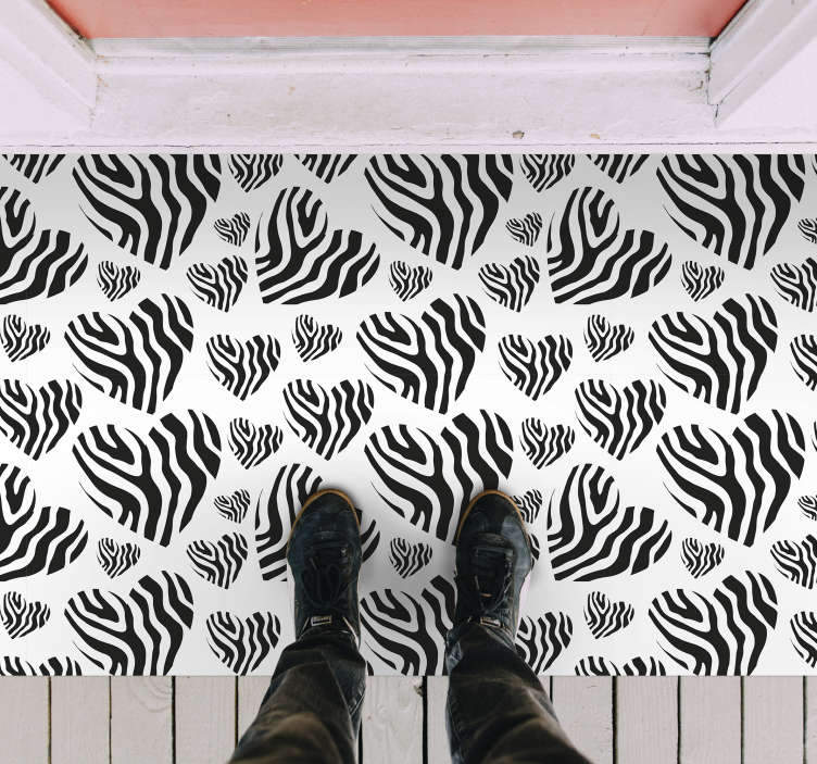 Zebra Stripes Pattern animal print vinyl carpet - TenStickers