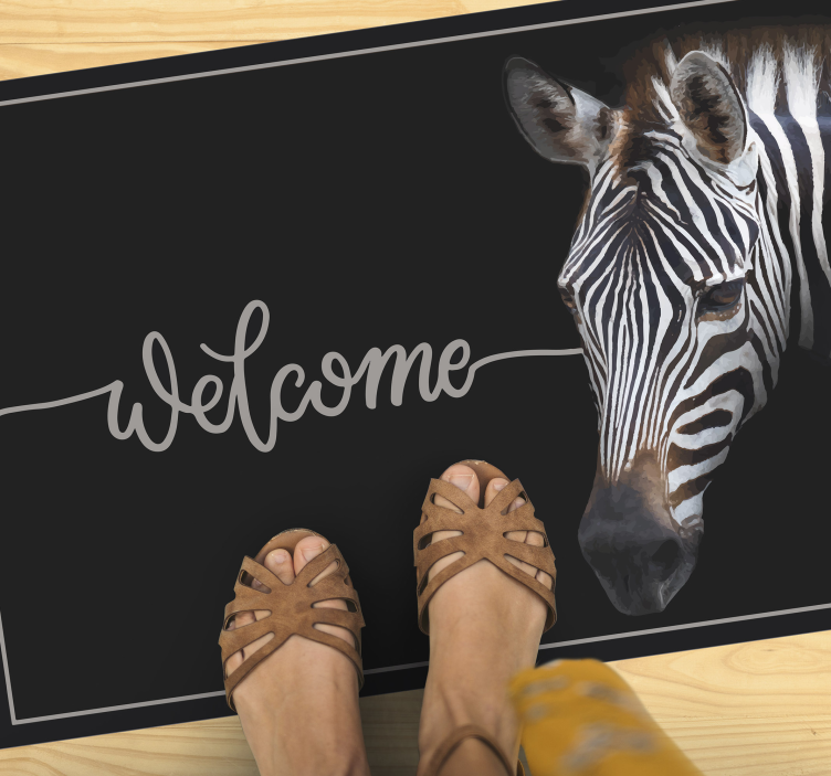 Zebra Welcome Graphic custom vinyl carpet - TenStickers