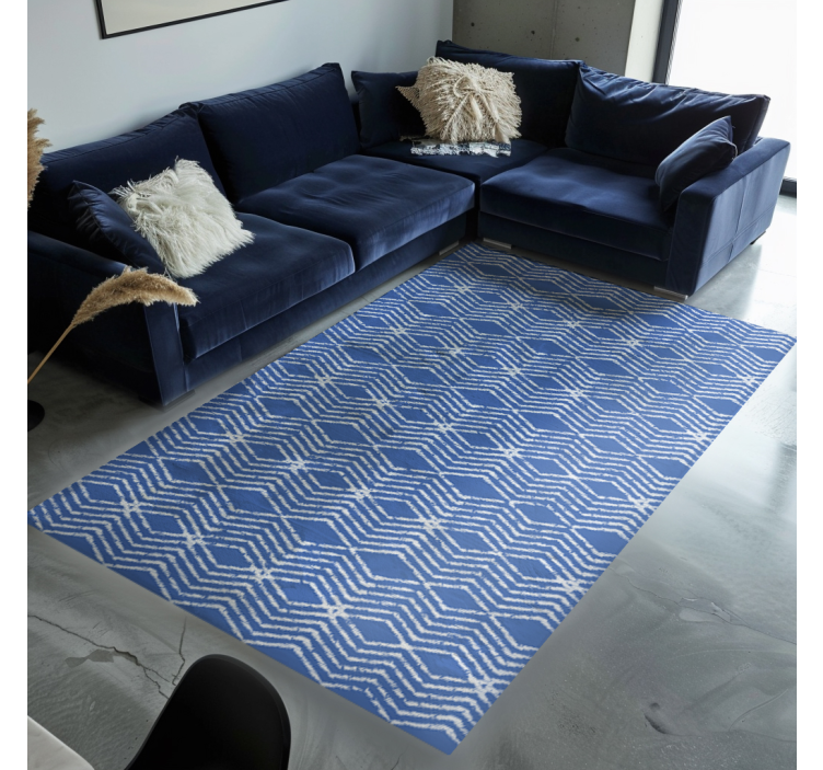 Zig Zag pattern blue vinyl carpet - TenStickers