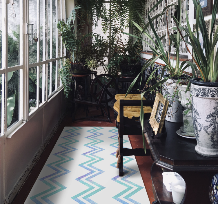 Zigzag Patterned Harmony geometric vinyl carpet - TenStickers