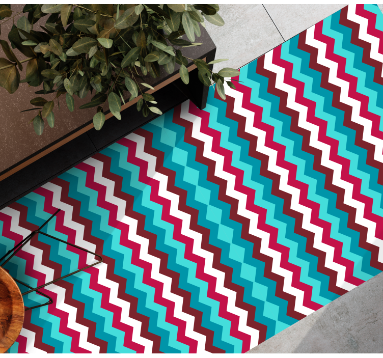 Zigzag Wave Pattern geometric vinyl carpet - TenStickers