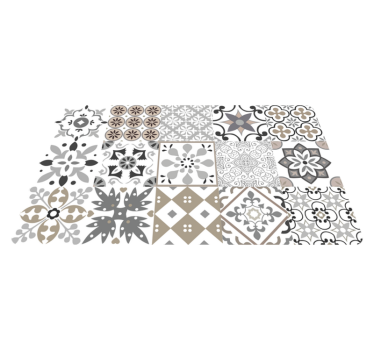 Grey mosaic kitchen vinyl carpet - TenStickers