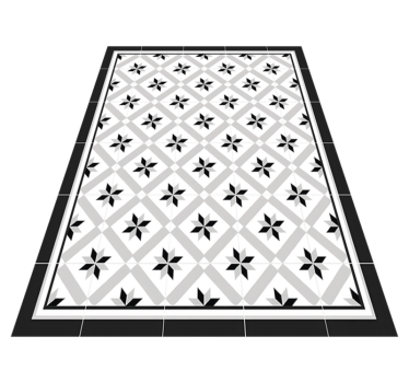 Hydraulic Black kitchen vinyl carpet - TenStickers