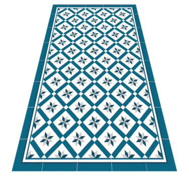 Hydraulic Blue kitchen vinyl carpet - TenStickers
