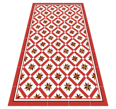 Hydraulic Red kitchen vinyl carpet - TenStickers