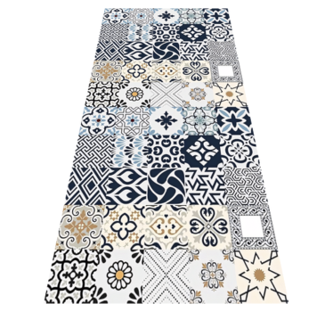 Blue Tiles kitchen vinyl carpet - TenStickers
