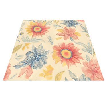 Floral burst kitchen vinyl carpet - TenStickers