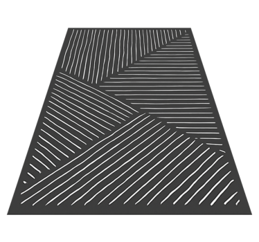 White wavy lines  kitchen vinyl carpet - TenStickers