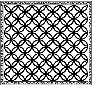 Black white ornate  kitchen vinyl carpet - TenStickers
