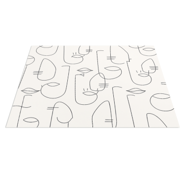 Kitchen vinyl carpet with abstract face design - TenStickers