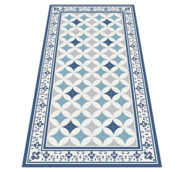Kitchen vinyl carpet in azure tile design - TenStickers