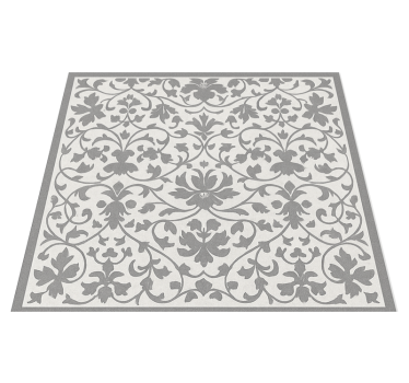 Elegant grey arabesque kitchen vinyl carpet - TenStickers